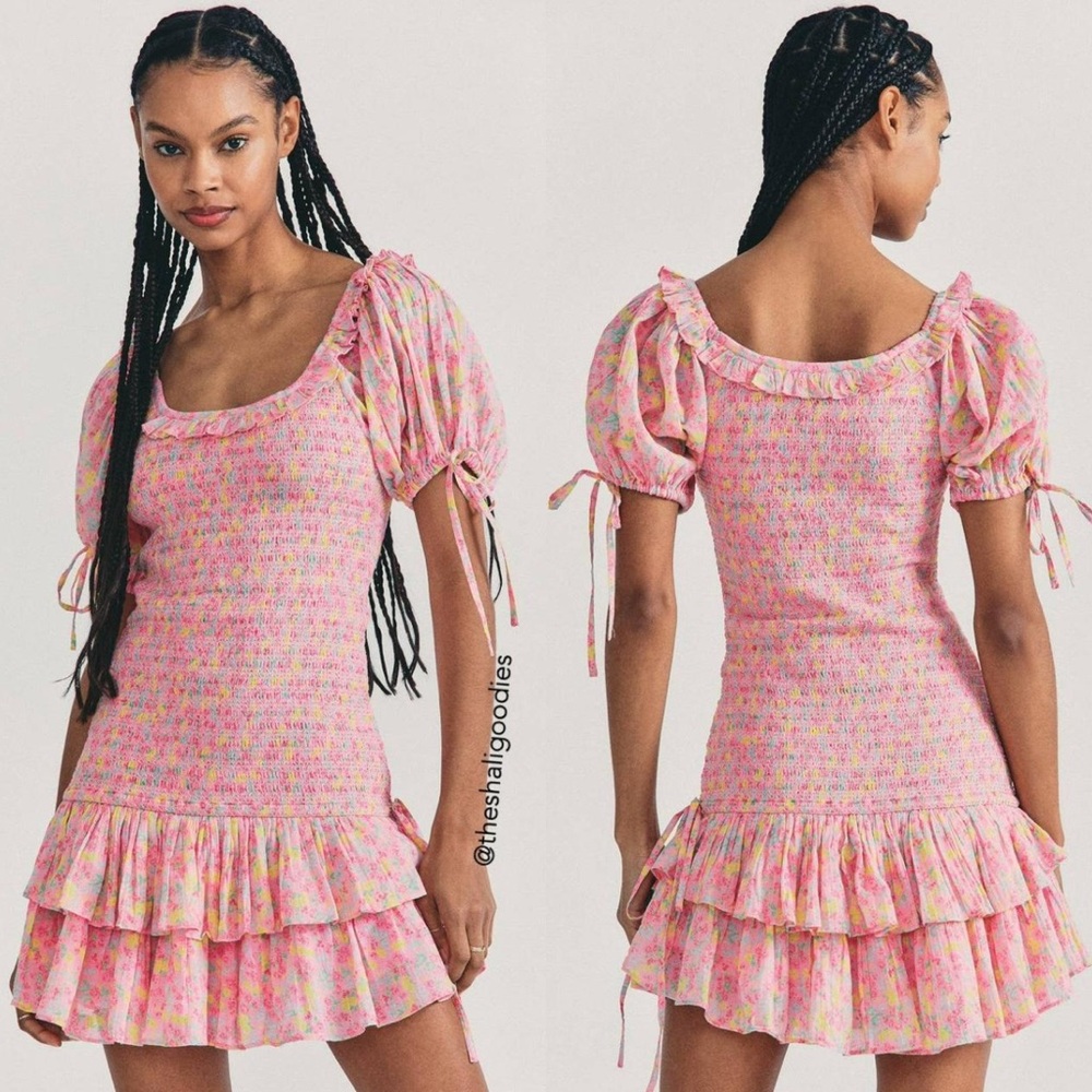 Floral Pink Ruffle Dress